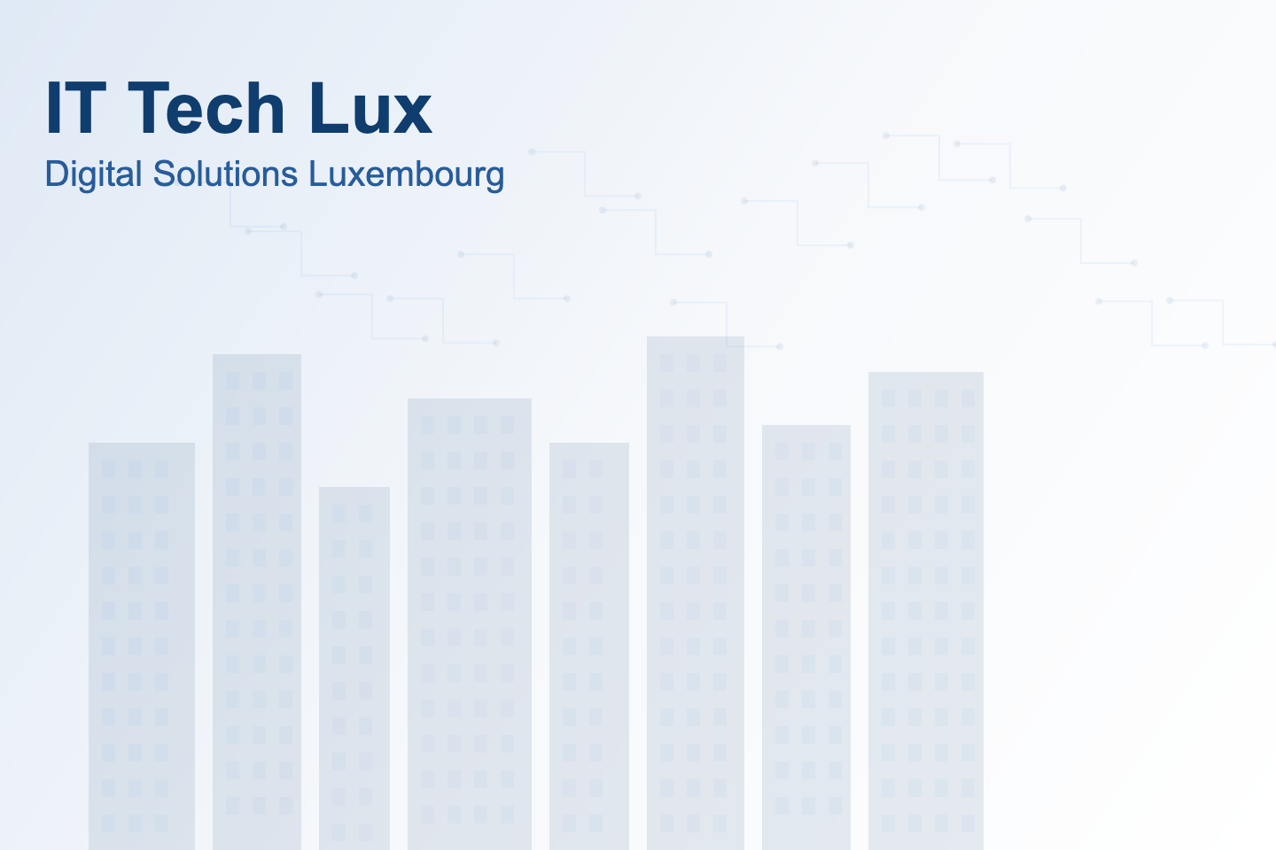 Luxembourg skyline and technology overlay