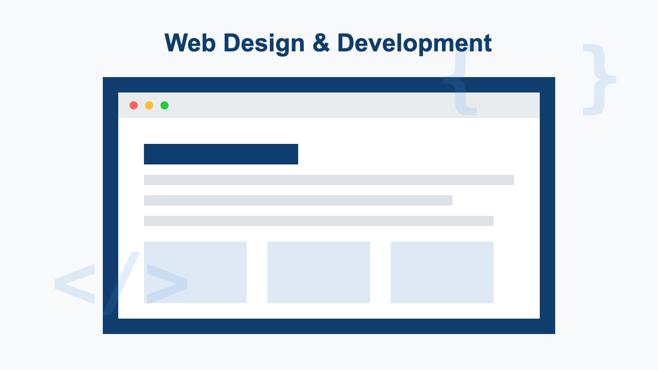 Custom web design interface on laptop